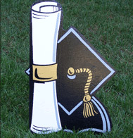 Graduation Cap and Scroll from Greetings by the Yard, Cards by the Yard, Flamingo Surprise